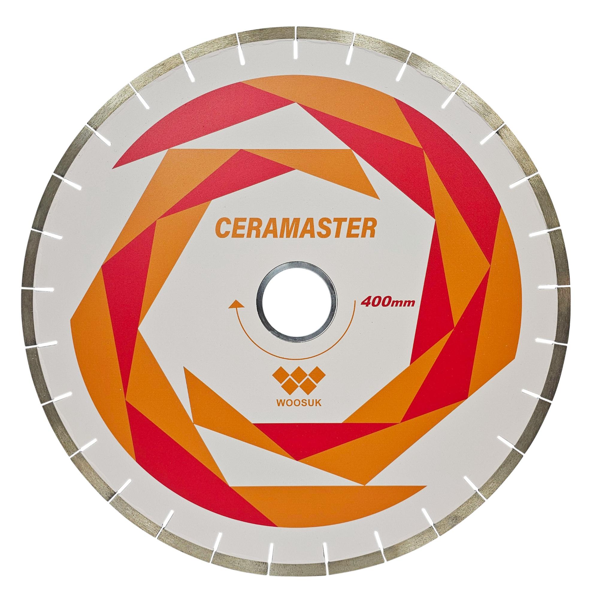 Отрезной алмазный круг по дектону CERAMASTER стальной корпус D400 мм
